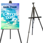 easel stand with posters